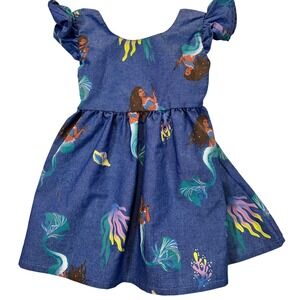 Disney The Little Mermaid Dress Kids 12M Blue Excellent Ariel Live Action Movie